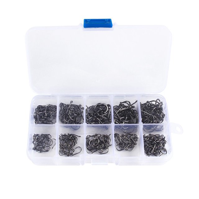 Anzuelos Pesca Juego Portátil Acero Con Contenido Carbono Púas Afiladas Aparejos en para Kits Productos Pesqueros