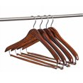 thumbnail image 4 of Quality Hangers Wooden Hangers Beautiful Sturdy Suit Coat Curved Hangers Great for Travelers Heavy Duty Hanger with Locking Bar - Retro Finish (5), 4 of 6