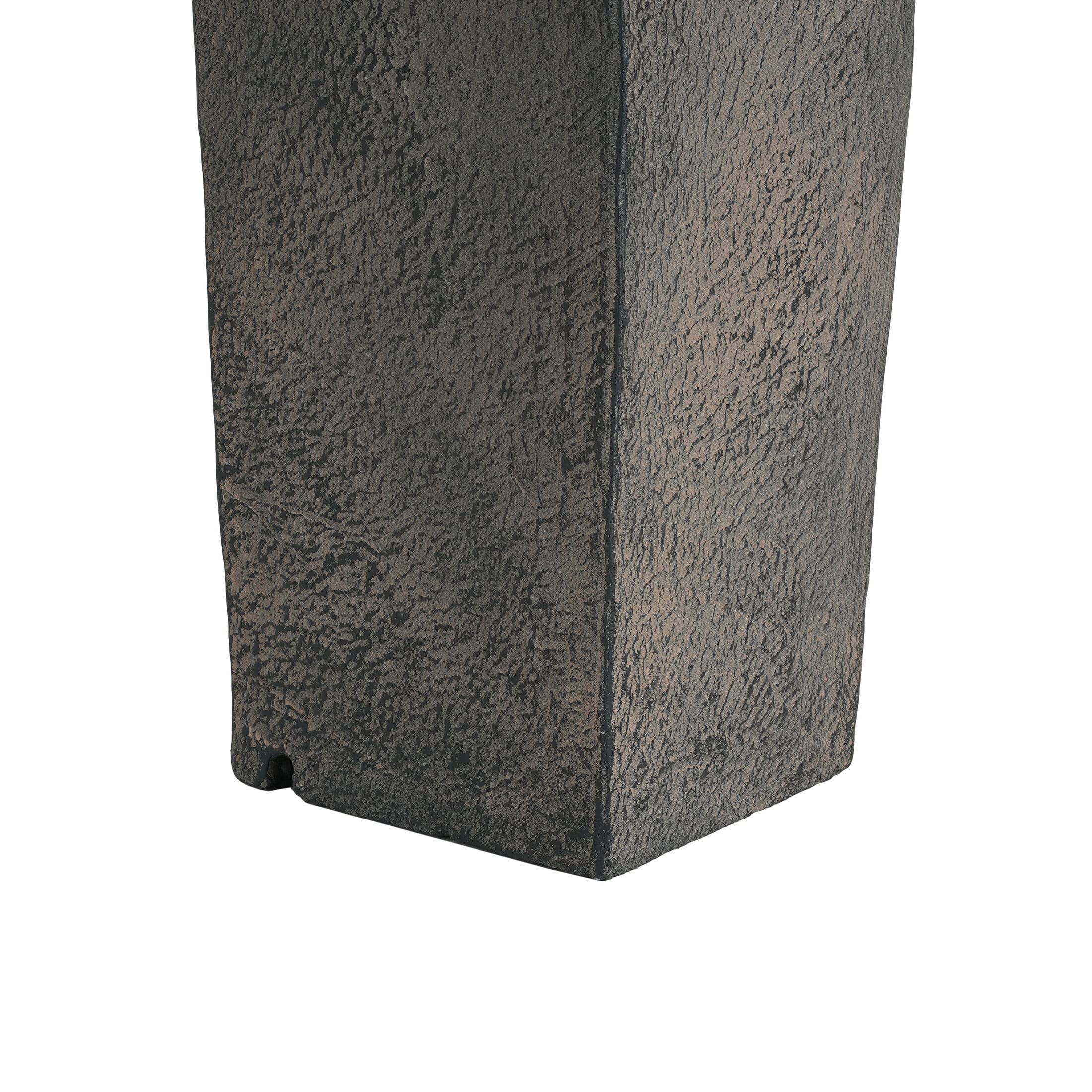Christopher Knight Home 25.5" Minimal Concrete Column Fountain with LED Light, Modern Outdoor Landscape, Gray