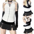 thumbnail image 3 of Txlixc Falda de encantos femeninos, minifalda impresa a rayas negras, minifalda del Club de mujeres Txlixc moda, 3 of 9