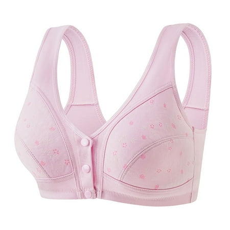 Dateuuo Women Front Closure Bras Push Up Bra No Underwire Plus Size Front Button Bra Lingerie