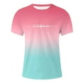 thumbnail image 4 of Puliio Mens Tshirts City Print Oversized Crew Neck Short Sleeve T-Shirt Summer Loose Sports Casual Tee Tops（Pink,5XL), 4 of 4