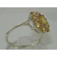 thumbnail image 3 of LBG British Made 14k White Gold Natural Citrine Womens Cluster Ring - 33 size options - Size 11.5, 3 of 6