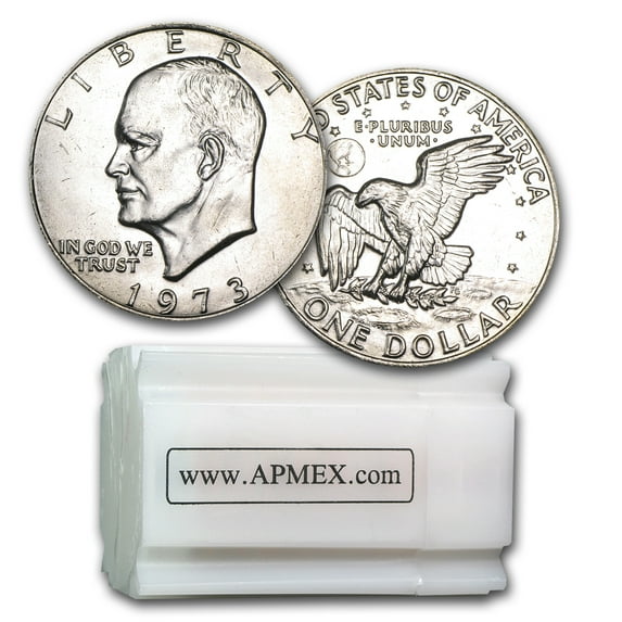 1973 Clad Eisenhower Dollar 20-Coin Roll BU