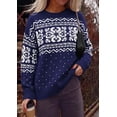 thumbnail image 4 of PRETTYGARDEN Women's Fair Isle Oversized Sweater Relaxed Fit, Soft Cozy Knit, Long Sleeve Pullover, Crew Neck, Going Out Tops, Fall Holiday Outfits, Winter Fashion Clothing, 4 of 8