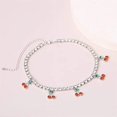 thumbnail image 2 of Collar de cadena de eslabones de tenis de cereza con colgante de cereza de cristal helado, gargantilla de hip hop, collar de cadena de clavícula de cristal brillante con dije de cereza boho para mujeres y niñas, joyería para regalo de fiesta Sailing  Electrónica, 2 of 5