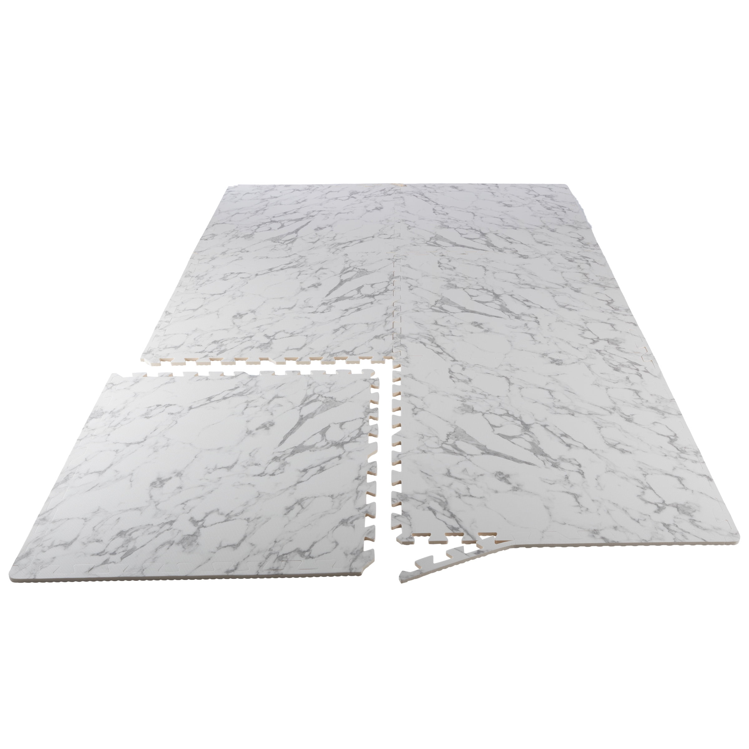 Stalwart Foam Floor Tiles - 24sqft Baby Play Mat or Gym Flooring, Marble