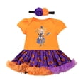 thumbnail image 4 of Ulitacool Newborn Girl'S Halloween Dress Short Sleeve Sundress Round Neck Pumpkin Graphic Hallowmas Costume Adorable Clothes 3-6 Months Yellow1, 4 of 4
