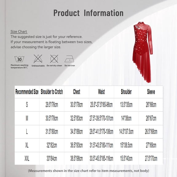 iixpin Women Glitter Rhinestones Lyrical Dance Dress Sheer Mesh Figure Skating Dress Ballet Blue L