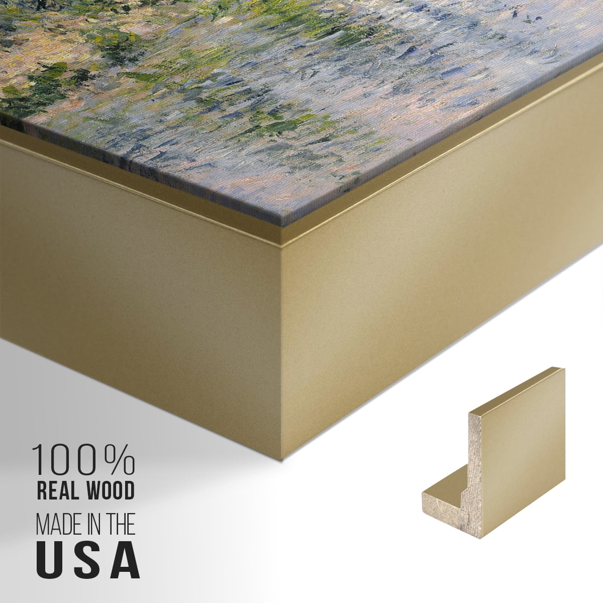Vintage Landscape-CXXV By Wexford Home Framed in Gold Wood Gallery Wrapped Canvas 17 in. x 25 in.