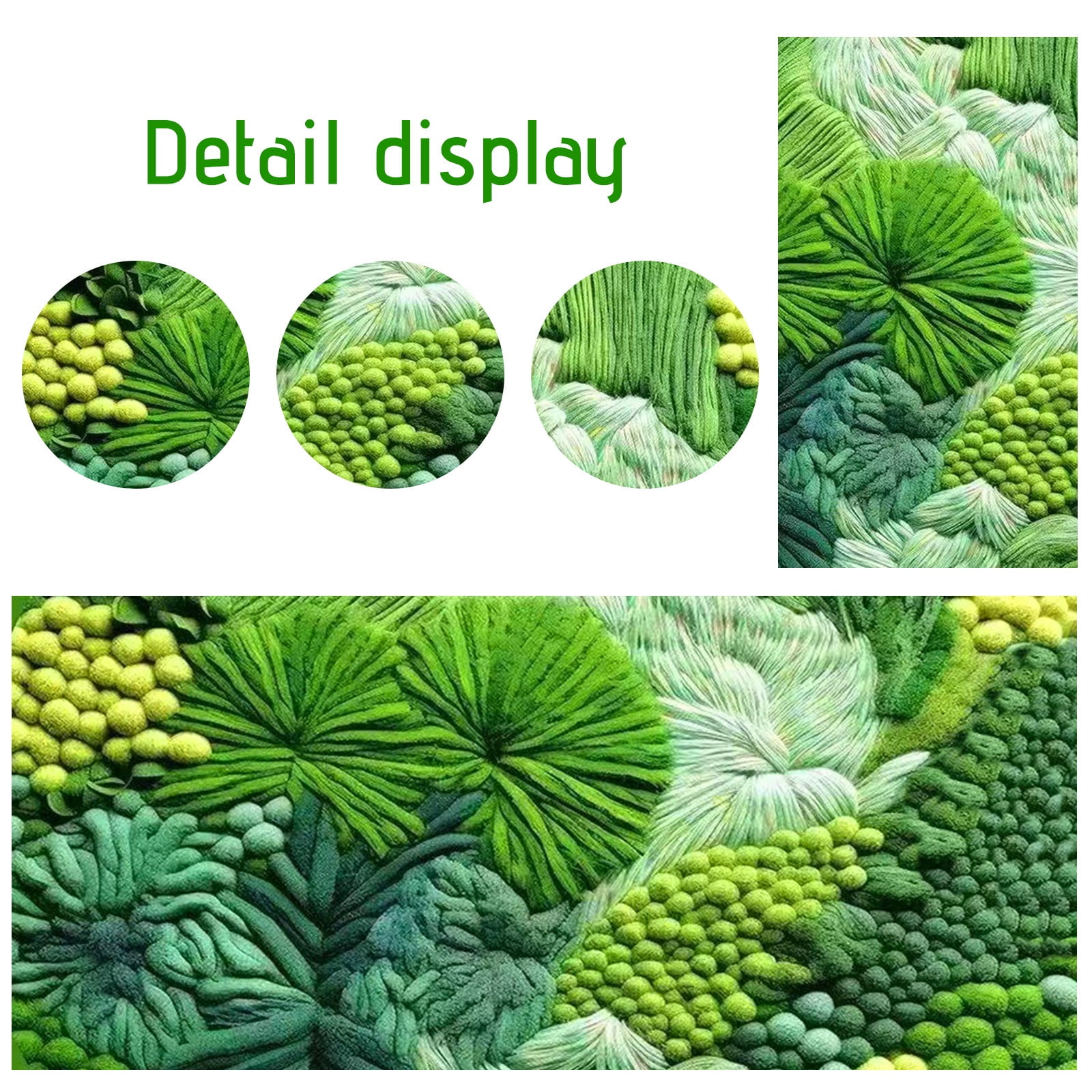 Specollect 1Pcs 3D Round Green Moss Bathroom Rugs Non Slip, Modern Aesthetic Funky Microfiber Shaggy Tufted Circle Moss Bath Mat for Living Room Bedroom, Soft and Absorbent, Machine Washable