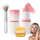 thumbnail image 1 of Colorete en barra en crema con brocha y esponja de maquillaje Barra de maquillaje en crema múltiple resistente al agua Rubor múltiple 2 en 1 ligero y duradero para mejillas, tinte de labios y sombra d, 1 of 1