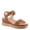 CAMEL, variant on Women's SAHIL Hook and Loop Platform Wedge Sandals - Faux Leather Upper, Metallicized Footbed, Gold Accents