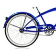 thumbnail image 2 of Micargi 24" Rover White Wall Tires Beach Cruiser Single Speed Coaster Brake Men's Bicycle Blue, 2 of 4