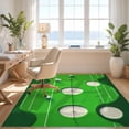 thumbnail image 3 of Design&I 8'x10' Washable Area Rug Extra Large Skid-Resistant Low Profile Golf Ball Sport Park Layout With Flag Pin And Fairway Stripe Design for Living Room, Family, 3 of 7