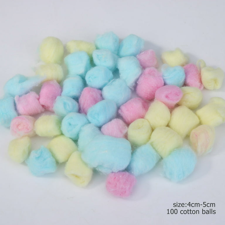 coloured cotton balls