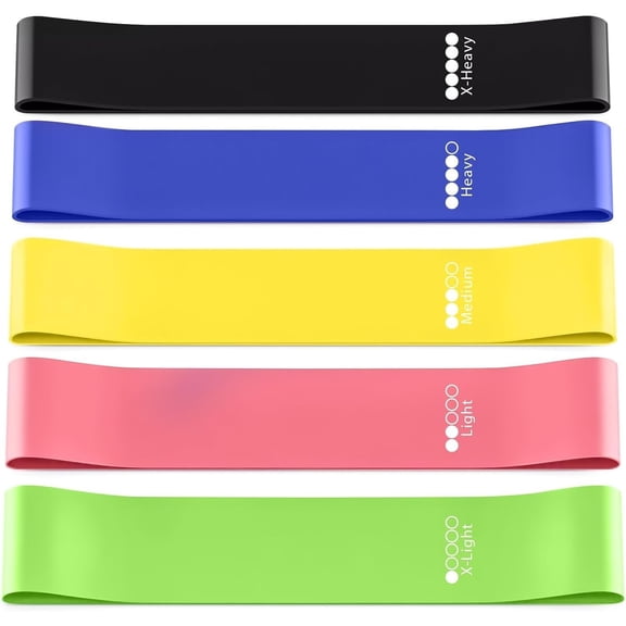 Resistance Bands for Workouts, Exercise Bands for Women and Men, Pilates Equipment, Fitness Equipment, 5 Different Levels Elastic Band for Gym
