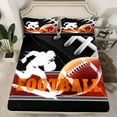 thumbnail image 3 of Feelyou 3D Rugby Football Twin Sheet Sets for Teen, Eat Soccer Sleep Twin Fitted Sheet, Cartoon Sports Theme Flat Sheet, Super Cozy Room Decor, 3-Piece, 3 of 8