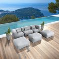 thumbnail image 2 of 6 Pieces Olefin Patio Conversation Set with Thickened Cushions 5-Seat Outdoor Furniture Set with Bean Bag Chairs (Dark Gray), 2 of 8