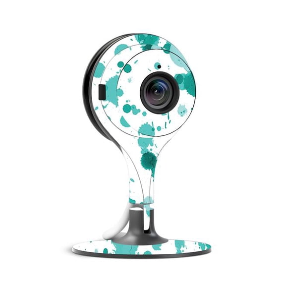 MightySkins NECAIN-Teal Splatter Skin for Nest Cam Indoor Security Camera - Teal Splatter