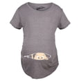 thumbnail image 1 of (darkheathergrey, s) - Maternity Baby Peeking T Shirt Funny Pregnancy Tee For Expecting Mothers, 1 of 5