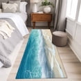 thumbnail image 5 of Summer Beach Coastal Area Rugs 2x6 for Kitchen Runner Rug, Watercolor Seaside Waves Ocean Non Slip Washable Rug Runner, Low Pile Indoor Floor Carpet Mat Bathroom Rugs for Bedroom, Kids Room, 5 of 9