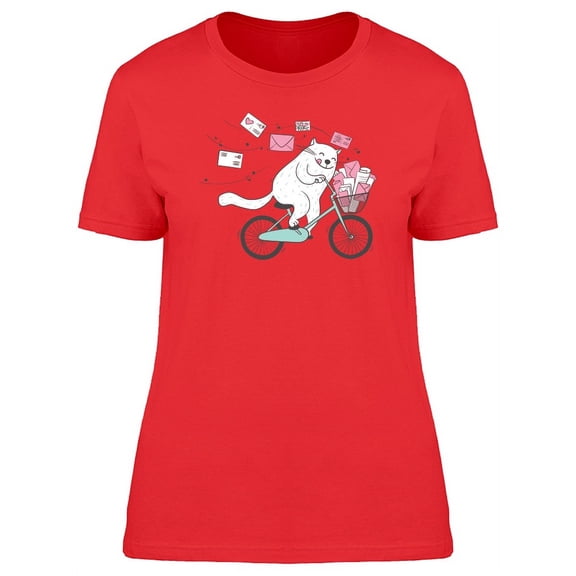 Adorable Kitten On A Bicycle T-Shirt Women -Image by Shutterstock, Female Medium