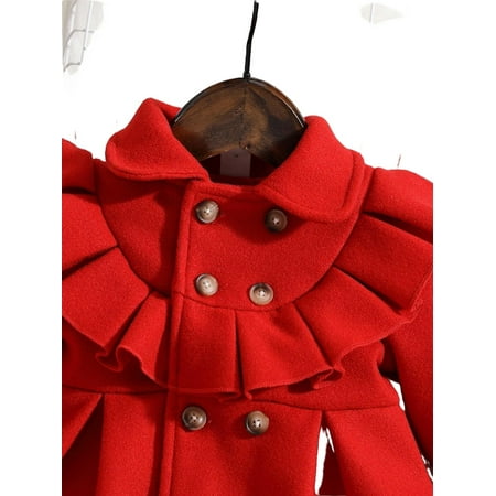 

Plain Collar Pea Coat Long Sleeve Red Baby Coats (Baby s)