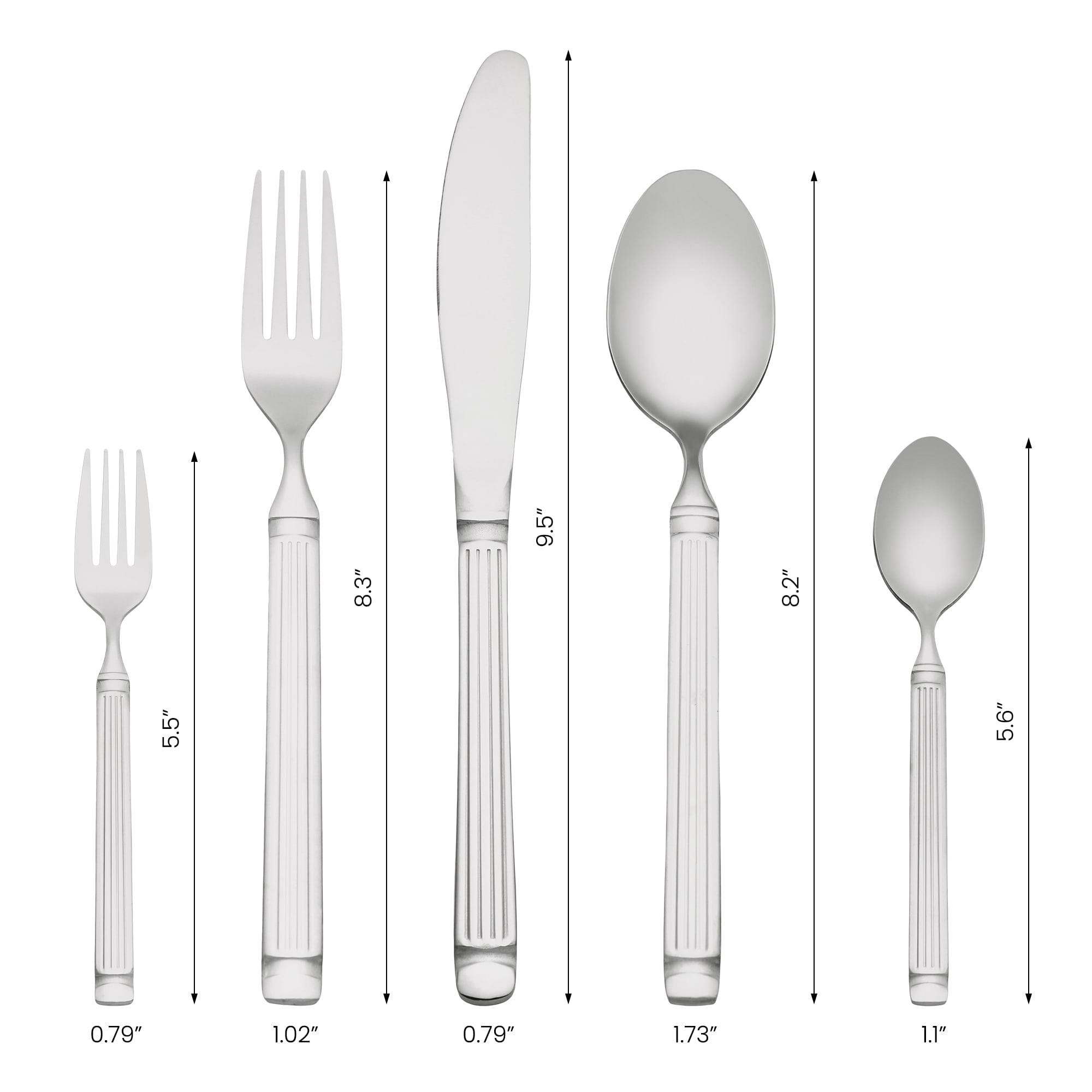 Unique Bargains Classic Mirror Polished Stainless Steel Flatware Set Silver 30pcs