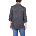 thumbnail image 3 of Petite Long Sleeve Button Front Tunic Top, 3 of 3