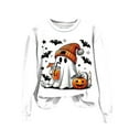 thumbnail image 4 of Kakishop Halloween Womens Shirt Womens Fall Halloween Thanksgiving O Neck Shirt Holiday Funny Family Matching Graphic Tee Casual Autumn Tops,White, 4 of 4