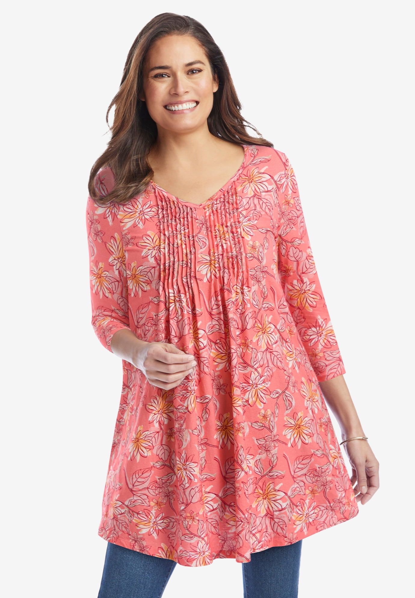 Plus Size V-Neck Pintucked Tunic - image 4