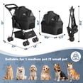 thumbnail image 7 of Zoolike 3 in 1 Pet Stroller for Dogs and Cats,4 Wheel Foldable Stroller with Detachable Carrier&Storage Basket,Black, 7 of 7