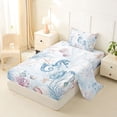 thumbnail image 2 of Erosebridal Cartoon Cute Seahorse Twin Sheet Sets,Watercolor Coral Starfish Bedding For Girls Boys,Ocean Theme 3-Piece, 2 of 6