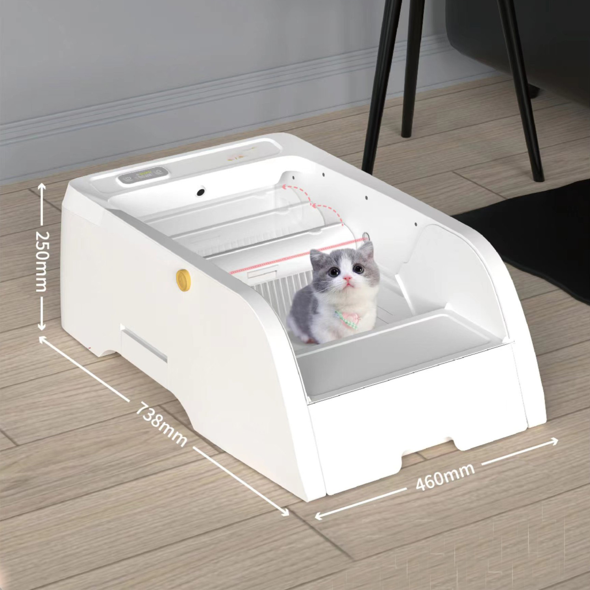 resenkos Automatic Self Cleaning Cat Litter Box, Superior Odor Control, Never Scoop Litter Again for Single and Multi-Cat Households, White