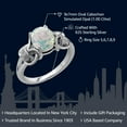 thumbnail image 2 of Gem Stone King 925 Sterling Silver White Simulated Opal Ring for Women (1.00 Cttw, Oval Cabochon Cut 9X7MM, Available in Size 5,6,7,8,9), 2 of 5