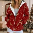 thumbnail image 2 of zaveiop Ugly Christmas Hoodies Women Xmas Tops Zip up Hooded Sweater Funny Christmas Vacation Sweatshirt Graphic Hoodies Cardigan (Z-Wine, M), 2 of 7