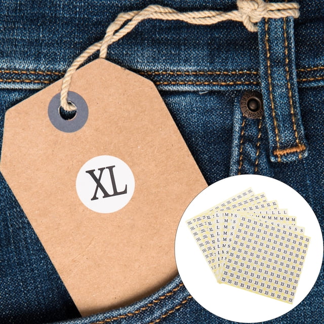 UPGRATOR 7Packs Clothing Size Stickers Golden Round Label Self Adhesive for Efficient Labeling