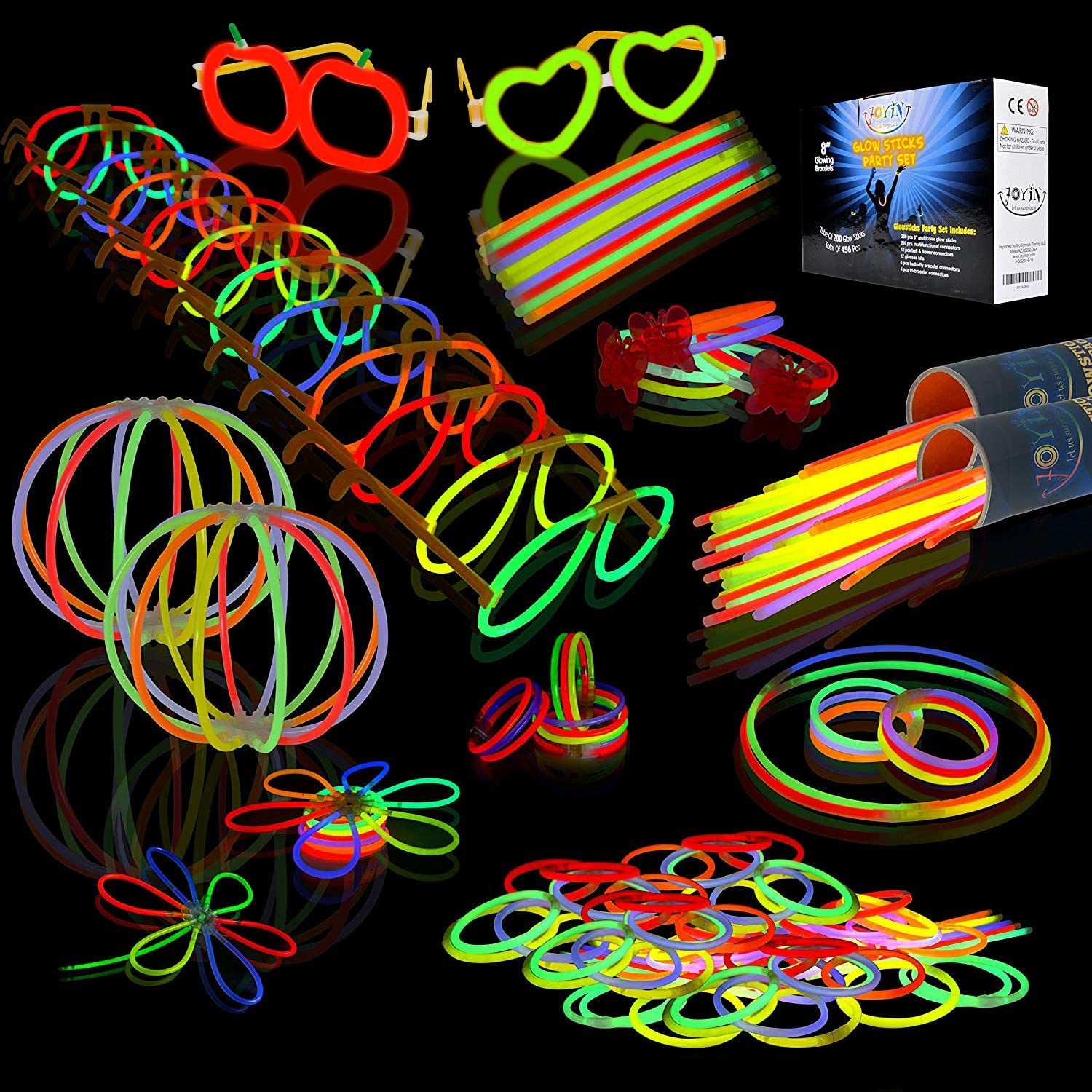 Glowstick Bundle Party Bracelets Glow Sticks with Necklace and Bracelet Connectors Lumistick 10 Inch Glow Sticks Assorterd, 100