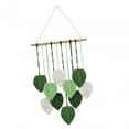 thumbnail image 4 of Tongina Macrame Wall Hanging Woven Tapestry Chic Decoration Handmade,Rope Background Leaf Tassels Wall Decor for Bedroom Dorm Wedding Green, 4 of 8