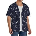 thumbnail image 4 of Sigee Anchor Print Men's Shirts Casual Button Down Short Sleeve Summer Beach Shirt Hawaiian Vacation Shirts Tee Shirt-XX-Large, 4 of 7