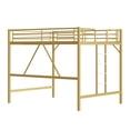 thumbnail image 7 of Zimtown Queen Size Loft Bed with Reversible Ladder, Metal Bed Frame for Adults, Guardrails, Space-Saving, Gold, 7 of 7