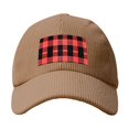 thumbnail image 4 of Baseball Cap Bent Eaves Design 6 Piece Cap Body Breathable Not Hot Plastic Cap Drag For Daily Travel Vacation Coral Buffalo Plaid Check Tartan Scotland_2 Khaki, 4 of 8