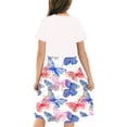 thumbnail image 4 of GaThRRgYP Girls Short Sleeve Dress,Toddler Kids Girls Cute Splicing Print Short Sleeve Stretchy Dress A Line Dress Multicolor 4 Years, 4 of 7