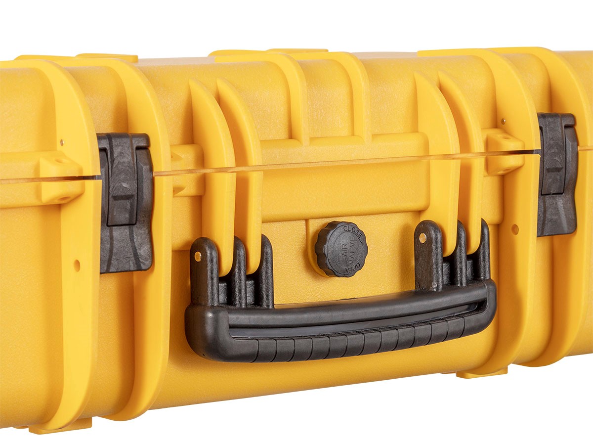 Monoprice Weatherproof Hard Case - 22in x 14in x 8in, Yellow With Customizable Foam, Shockproof, IP67