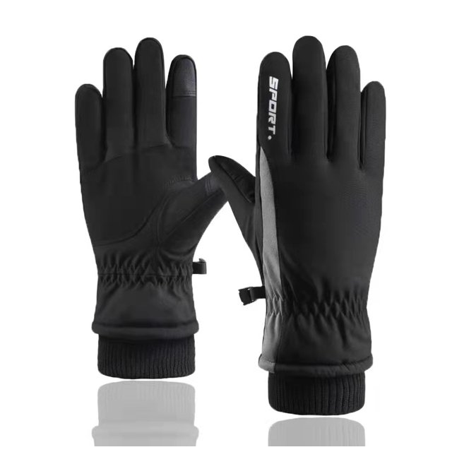 Guantes de esquí de otoño e invierno para hombres y mujeres, guantes de pantalla táctil para montar al aire libre, guantes cálidos impermeables a prueba de viento de terciopelo grueso