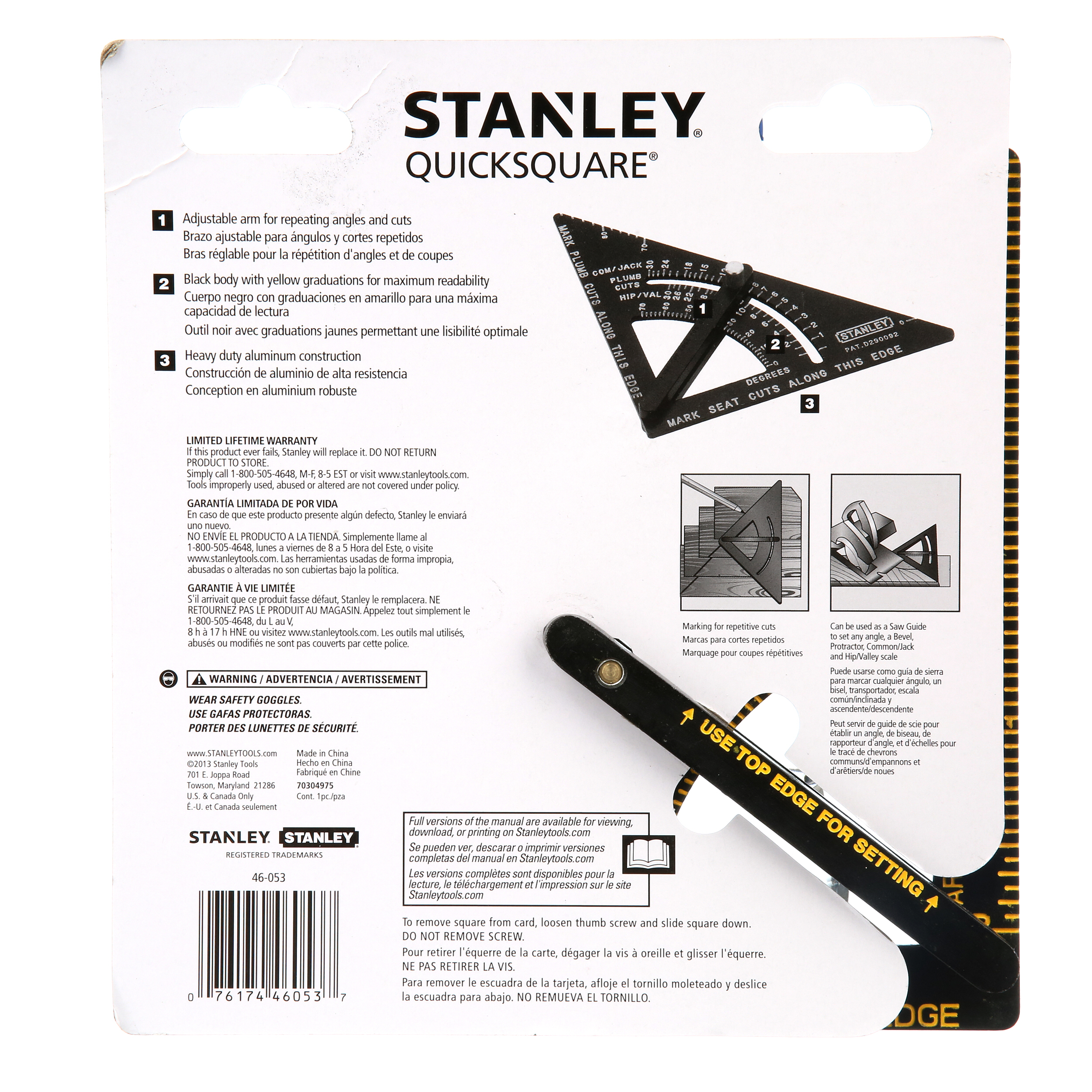 STANLEY 46-053 Premium Adjustable Quick Sqare - image 5 of 5