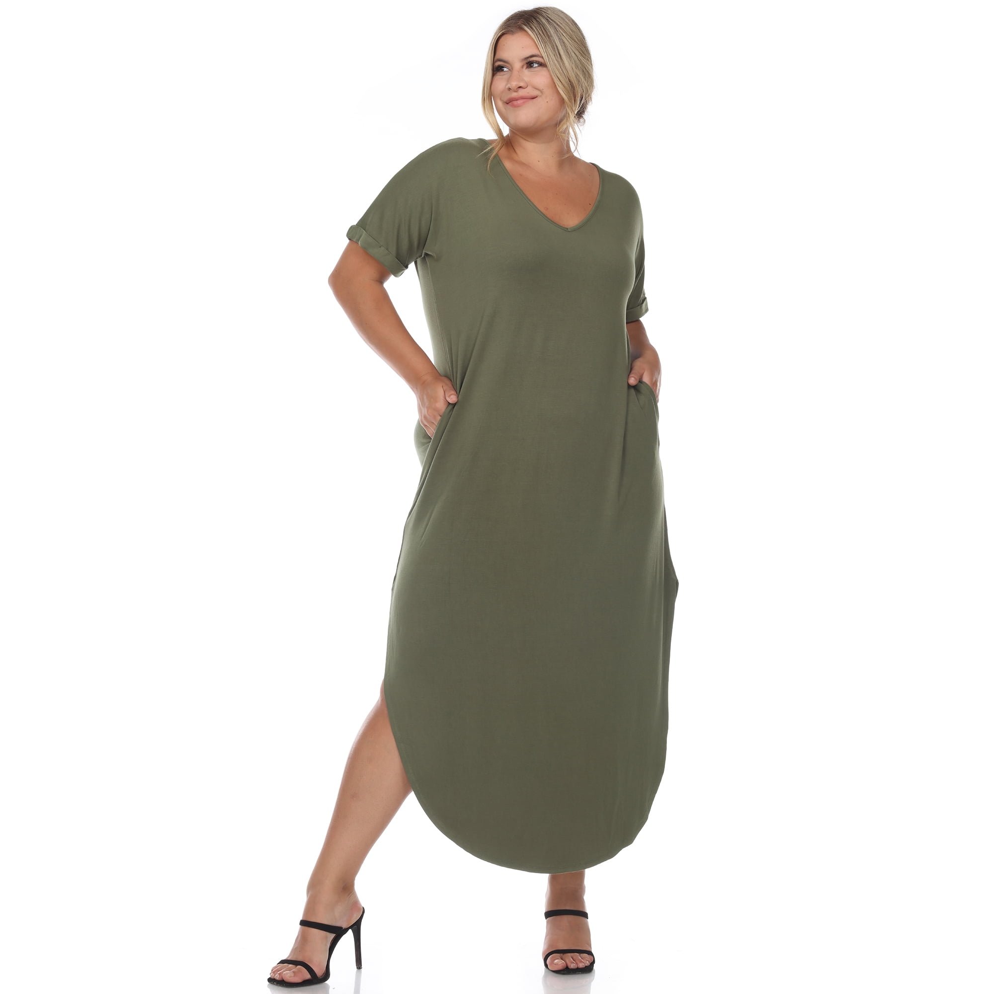 Plus size green t shirt cheap dress