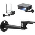thumbnail image 1 of Mini Projector Wall Mount, 20cm Carbon Steel - 360° Adjustable Projector Ceiling Bracket with M4 Screws for Camera/Projector/Webcam, Black, 1 of 5