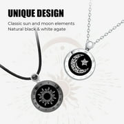 TOTWOO Long Distance Touch Necklace| Vibration & Light Up Smart Necklace for Long Distance Relationship Gifts| Couples Necklace with Natural Agate Gift